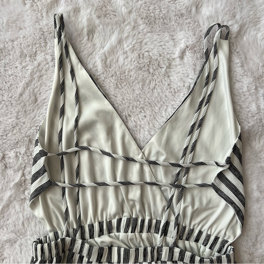 Lulus Oceanside Adventure White Striped Backless Skater Dress - Picture 12 of 13